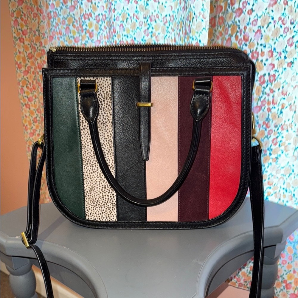 Fossil Black Striped Women's Bag